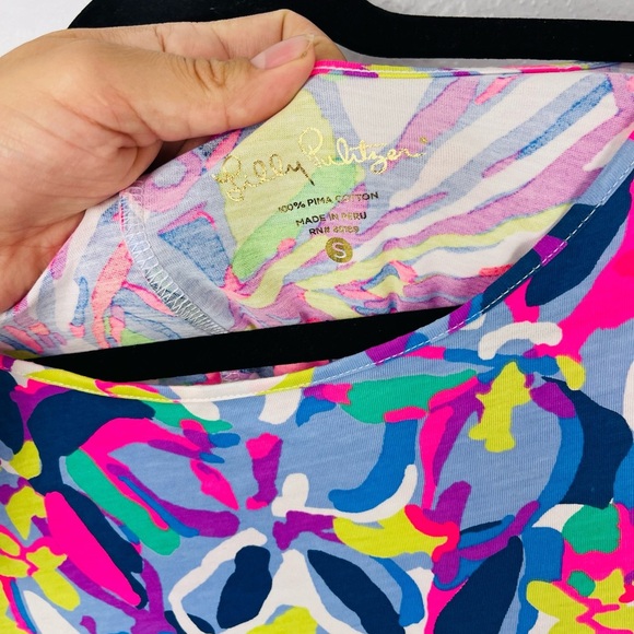 NWOT Lilly Pulitzer Marlowe Multi Havin A Blast 3/4 Mid Sleeve Tunic top Dress - Picture 7 of 7